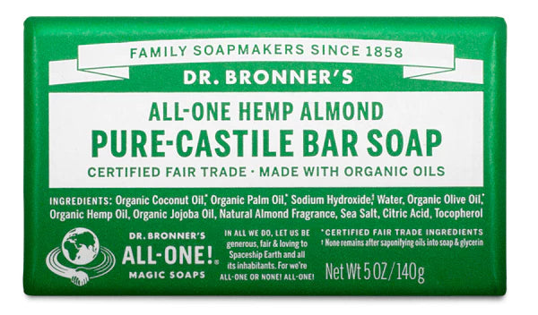 Dr. Bronner's All-One Hemp Almond Pure-Castille Bar Soap