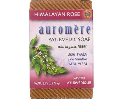 Auromere Himalayan Rose Ayurvedic Soap with Neem