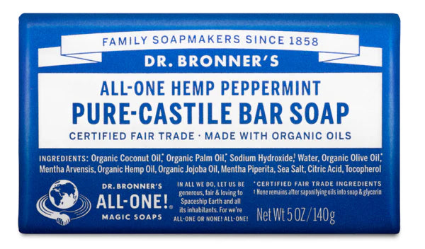 Dr. Bronner's All-One Hemp Peppermint Pure-Castille Bar Soap