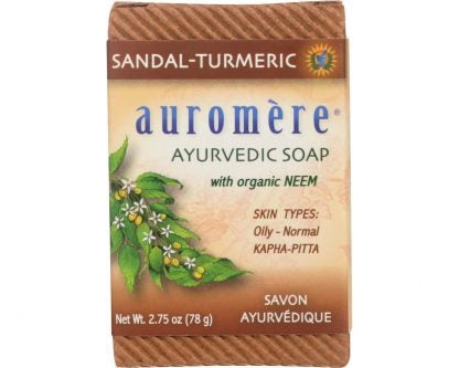 Auromere Sandal-Tumeric Ayurvedic Soap with Neem