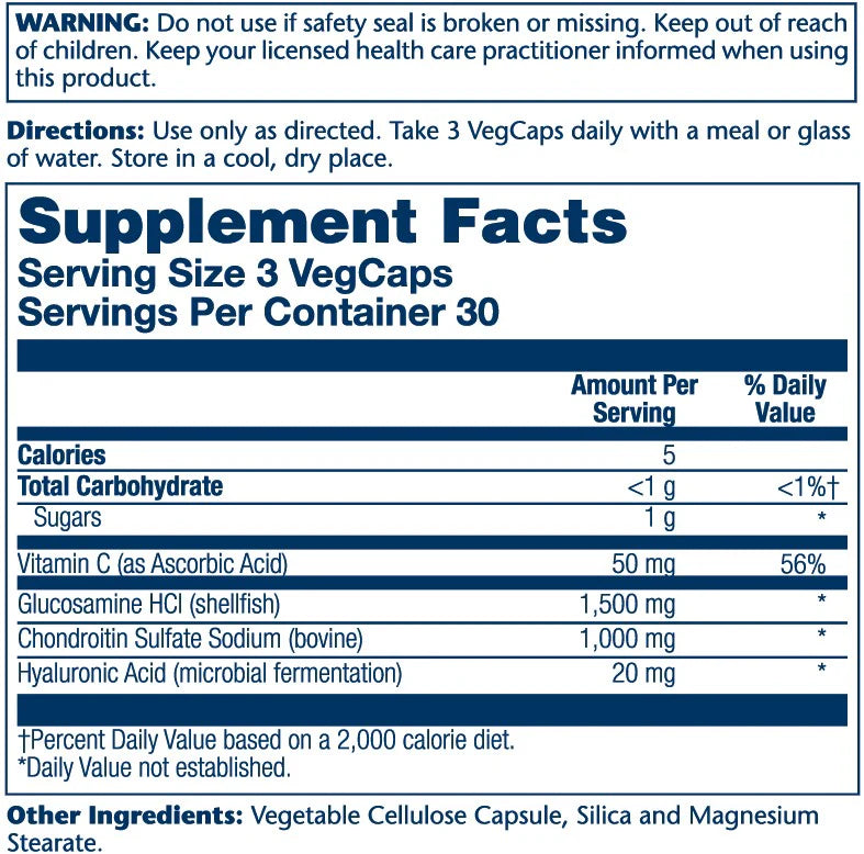 Solaray Glucosamine, Chondroitin & Hyaluronic Acid (90 VegCaps)