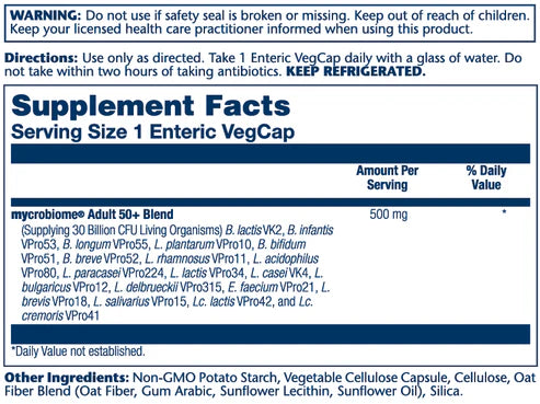 Solaray Mycrobiome Probiotic Adult 50+ Formula