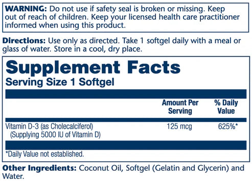 Solaray Super Bio Vitamin D-3 Softgels