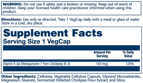 Solaray Vitamin K-2 Menaquinone-7 150 mcg